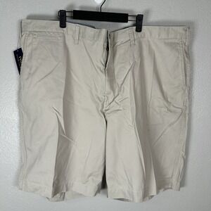 NEW Polo Ralph Lauren Classic‎ Fit Chino Shorts Mens 50B Khaki Beige Flat Front
